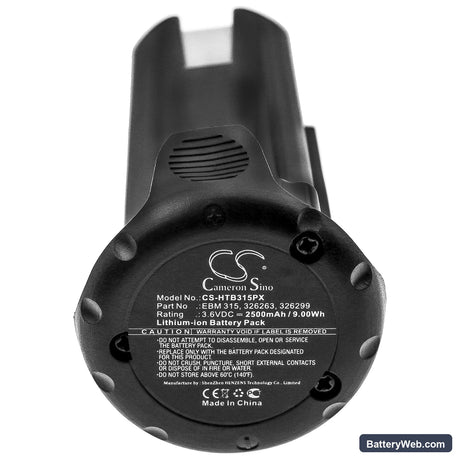 Hitachi DB 3DL Replacement Battery, 3.6V, 2500mAh, Li-ion 3