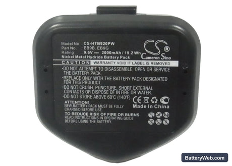 Hitachi CK 12D Replacement Battery, 9.6V, 2000mAh, Ni-MH 5