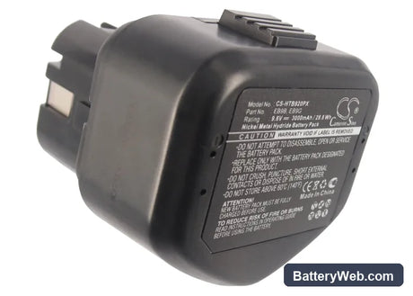 Hitachi CK 12D Replacement Battery, 9.6V, 3000mAh, Ni-MH 4