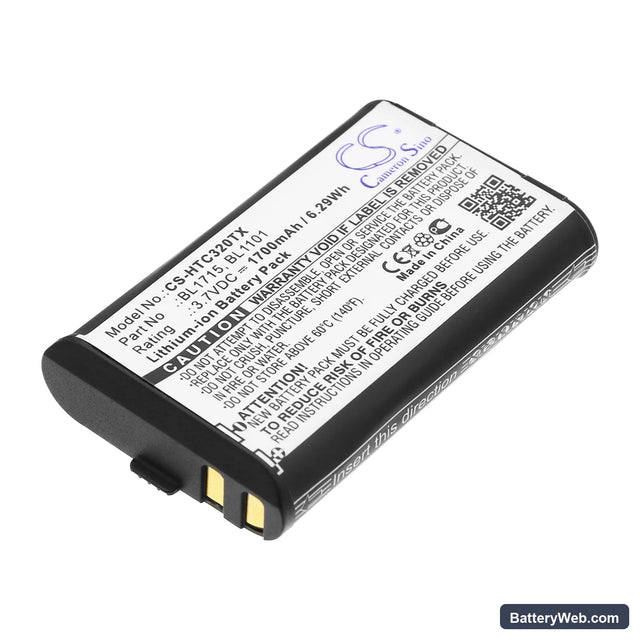 HYT TC-320 Replacement Battery, 3.7V, 1700mAh, Li-ion 1