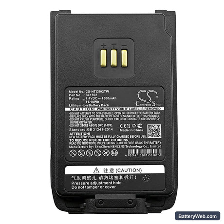 Hytera DP505 Replacement Battery, 7.4V, 1500mAh, Li-ion 5