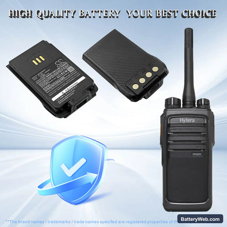 Hytera DP505 Replacement Battery, 7.4V, 3350mAh, Li-ion 1