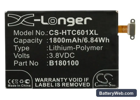 HTC One Mini Replacement Battery, 3.8V, 1800mAh, Li-Polymer 5