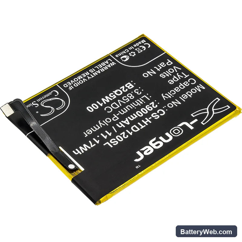 HTC U12 Replacement Battery, 3.85V, 2900mAh, Li-Polymer 2