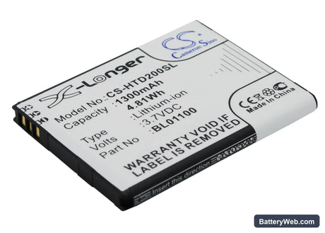 HTC Desire C Replacement Battery, 3.7V, 1300mAh, Li-ion 2