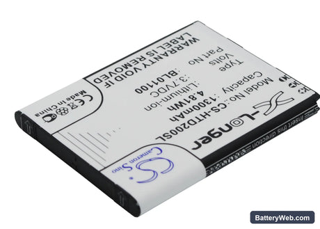HTC Desire C Replacement Battery, 3.7V, 1300mAh, Li-ion 3