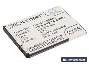HTC Desire 606w Replacement Battery, 3.8V, 1800mAh, Li-ion 1