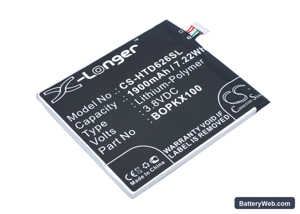 HTC Desire 626 Replacement Battery, 3.8V, 1900mAh, Li-Polymer 1
