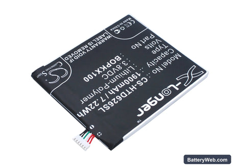 HTC Desire 626 Replacement Battery, 3.8V, 1900mAh, Li-Polymer 2