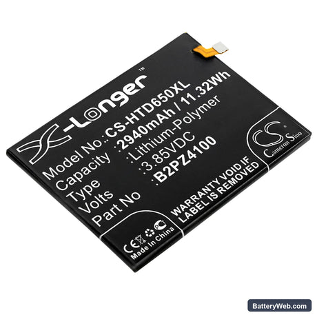 HTC Desire 650 4G Replacement Battery, 3.85V, 2940mAh, Li-Polymer 1
