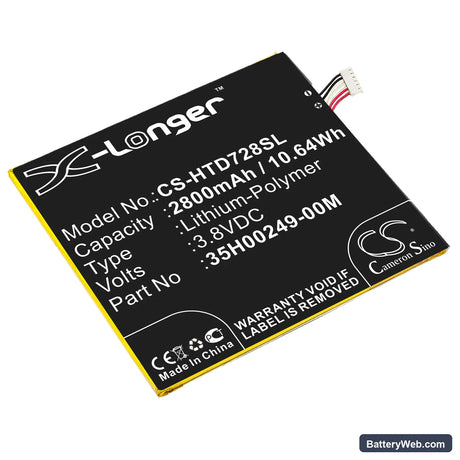 HTC Desire 728 Replacement Battery, 3.8V, 2800mAh, Li-Polymer 1