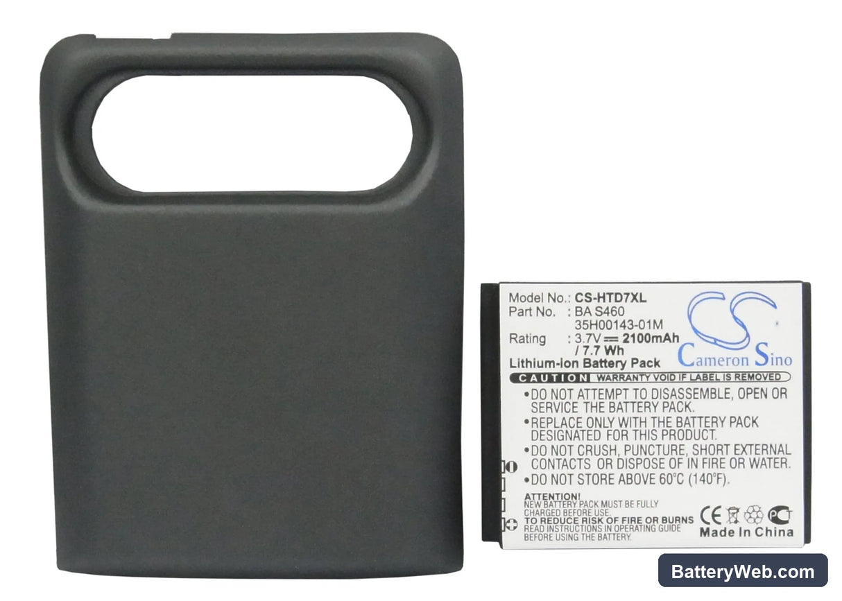 T-Mobile HD7 Replacement Battery, 3.7V, 2100mAh, Li-ion 5