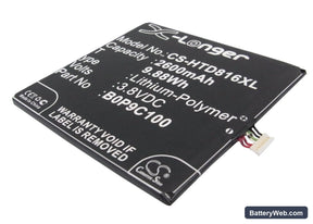 HTC A5 Replacement Battery, 3.8V, 2600mAh, Li-Polymer 1