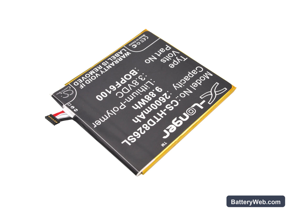 HTC Desire 826 Replacement Battery, 3.8V, 2600mAh, Li-Polymer 2
