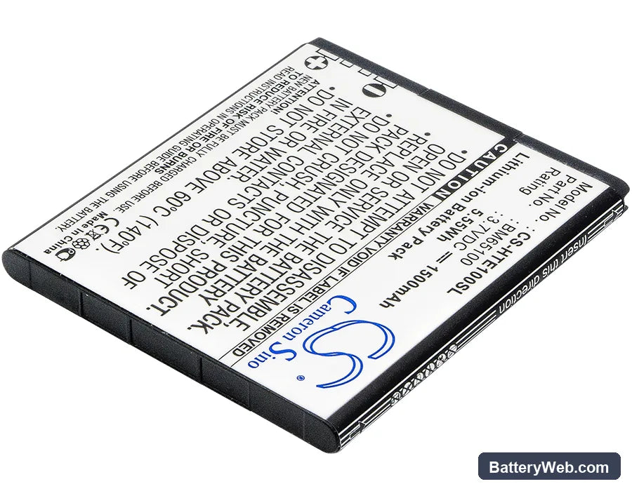 HTC e1 Replacement Battery, 3.7V, 1500mAh, Li-ion 2