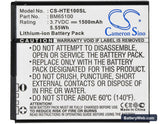 HTC e1 Replacement Battery, 3.7V, 1500mAh, Li-ion 5