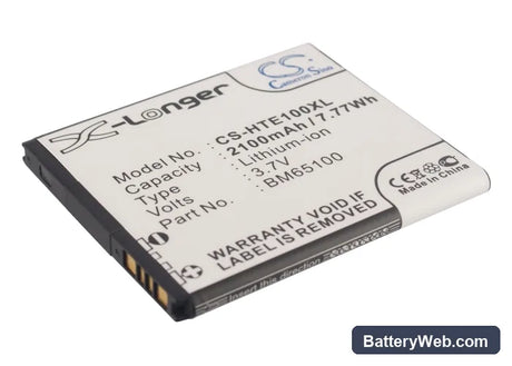 HTC e1 Replacement Battery, 3.7V, 2100mAh, Li-ion 1
