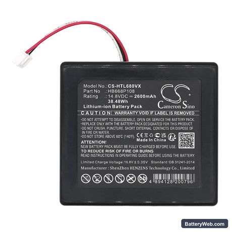 HOBOT Legee 668 Replacement Battery, 14.8V, 2600mAh, Li-ion 3