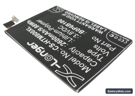 HTC M8 Replacement Battery, 3.8V, 2600mAh, Li-Polymer 2