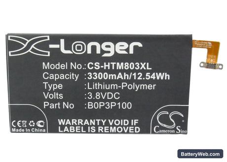 HTC One Max Replacement Battery, 3.8V, 3300mAh, Li-Polymer 5