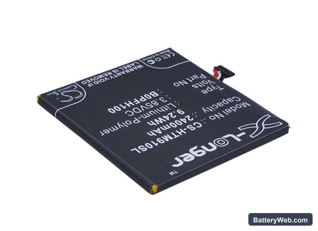 HTC Desire Eye Replacement Battery, 3.85V, 2400mAh, Li-Polymer 3