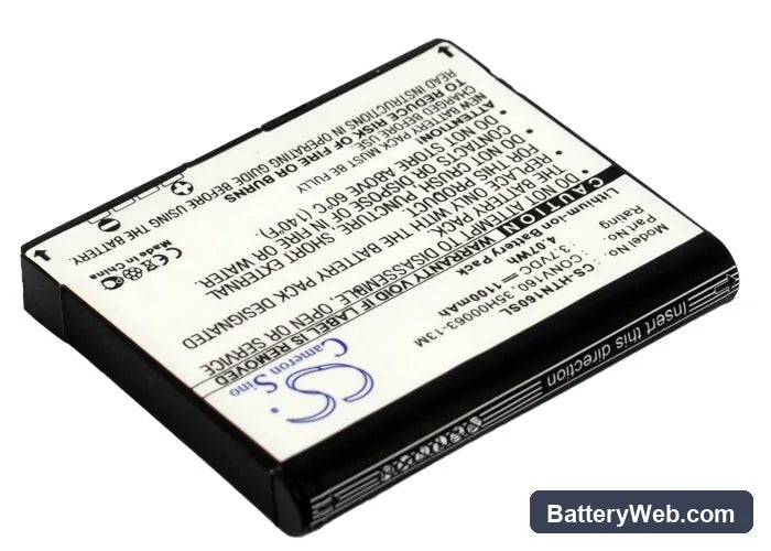 HTC H4242 Replacement Battery, 3.7V, 1100mAh, Li-ion 2