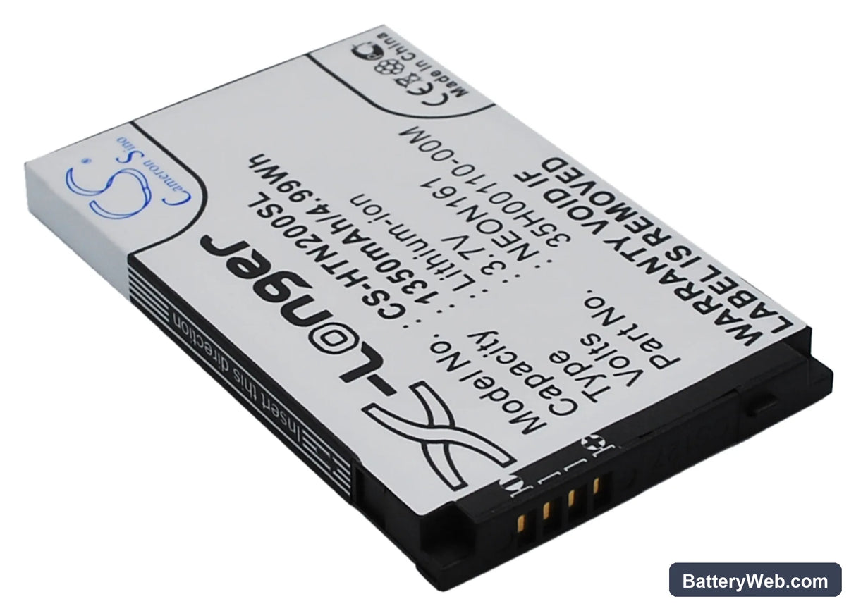 HTC Touch Dual 850 Replacement Battery, 3.7V, 1350mAh, Li-ion 1