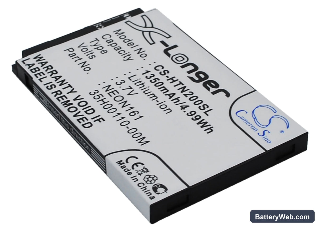 HTC Touch Dual 850 Replacement Battery, 3.7V, 1350mAh, Li-ion 2