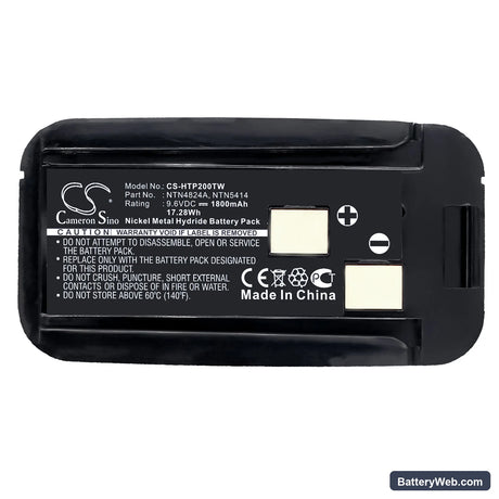Bullard Commander MX Replacement Battery, 9.6V, 1800mAh, Ni-MH 6