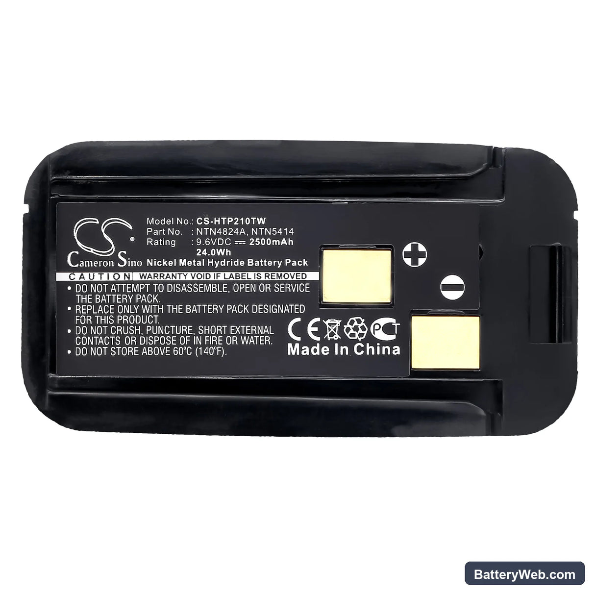 Bullard TI Commander Thermal Imager Replacement Battery, 9.6V, 2500mAh, Ni-MH 6