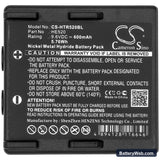 Hetronic Ergo Replacement Battery, 9.6V, 600mAh, Ni-MH 3