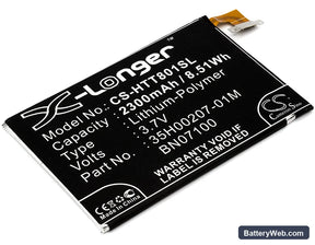 Google Play Edition Replacement Battery, 3.7V, 2300mAh, Li-Polymer 1