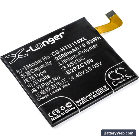 HTC U11 Replacement Battery, 3.85V, 2500mAh, Li-Polymer 1