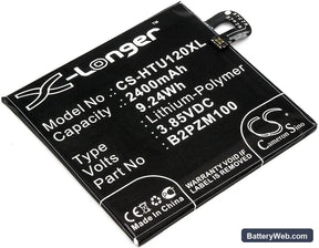HTC U Play Replacement Battery, 3.85V, 2400mAh, Li-Polymer 1