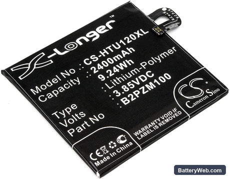 HTC U Play Replacement Battery, 3.85V, 2400mAh, Li-Polymer 1