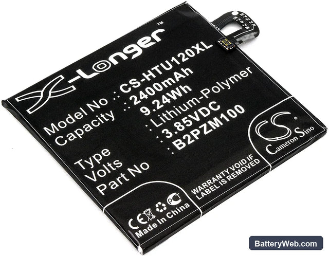 HTC U Play Replacement Battery, 3.85V, 2400mAh, Li-Polymer 1