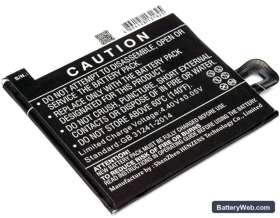 HTC U Play Replacement Battery, 3.85V, 2400mAh, Li-Polymer 3