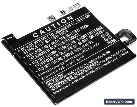 HTC U Play Replacement Battery, 3.85V, 2400mAh, Li-Polymer 3