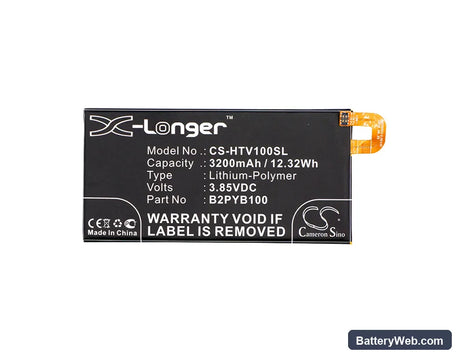 HTC 10 Evo Replacement Battery, 3.85V, 3200mAh, Li-Polymer 5