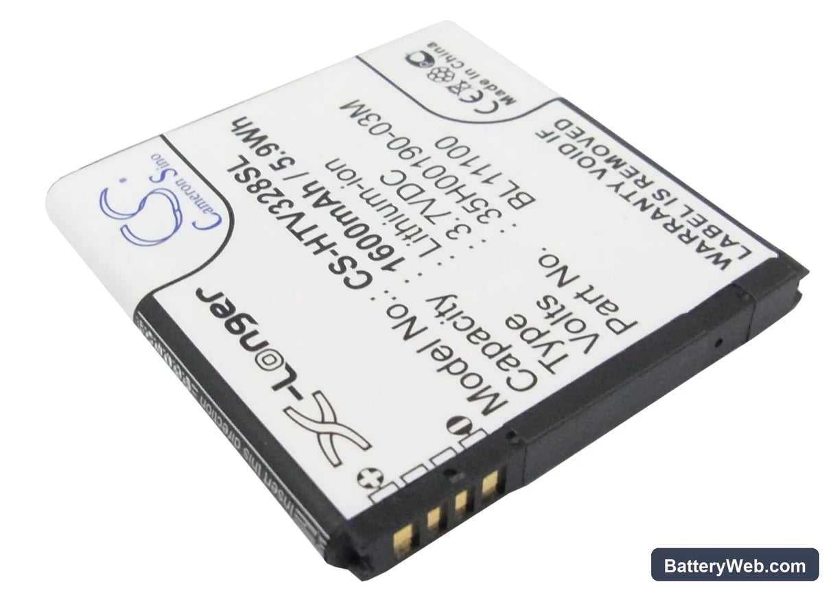 HTC Desire V Replacement Battery, 3.7V, 1600mAh, Li-ion 2