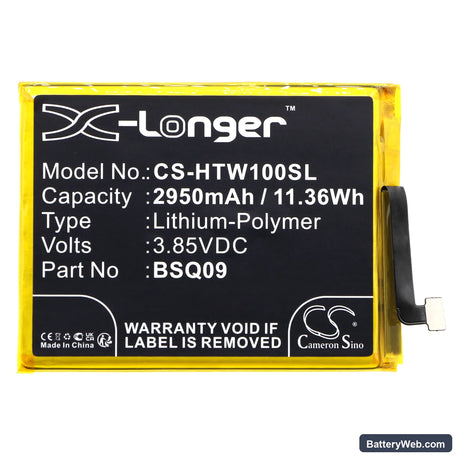 HTC Wildfire E1 Replacement Battery, 3.85V, 2950mAh, Li-Polymer 3