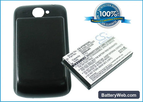 HTC Wildfire Replacement Battery, 3.7V, 2200mAh, Li-ion 1