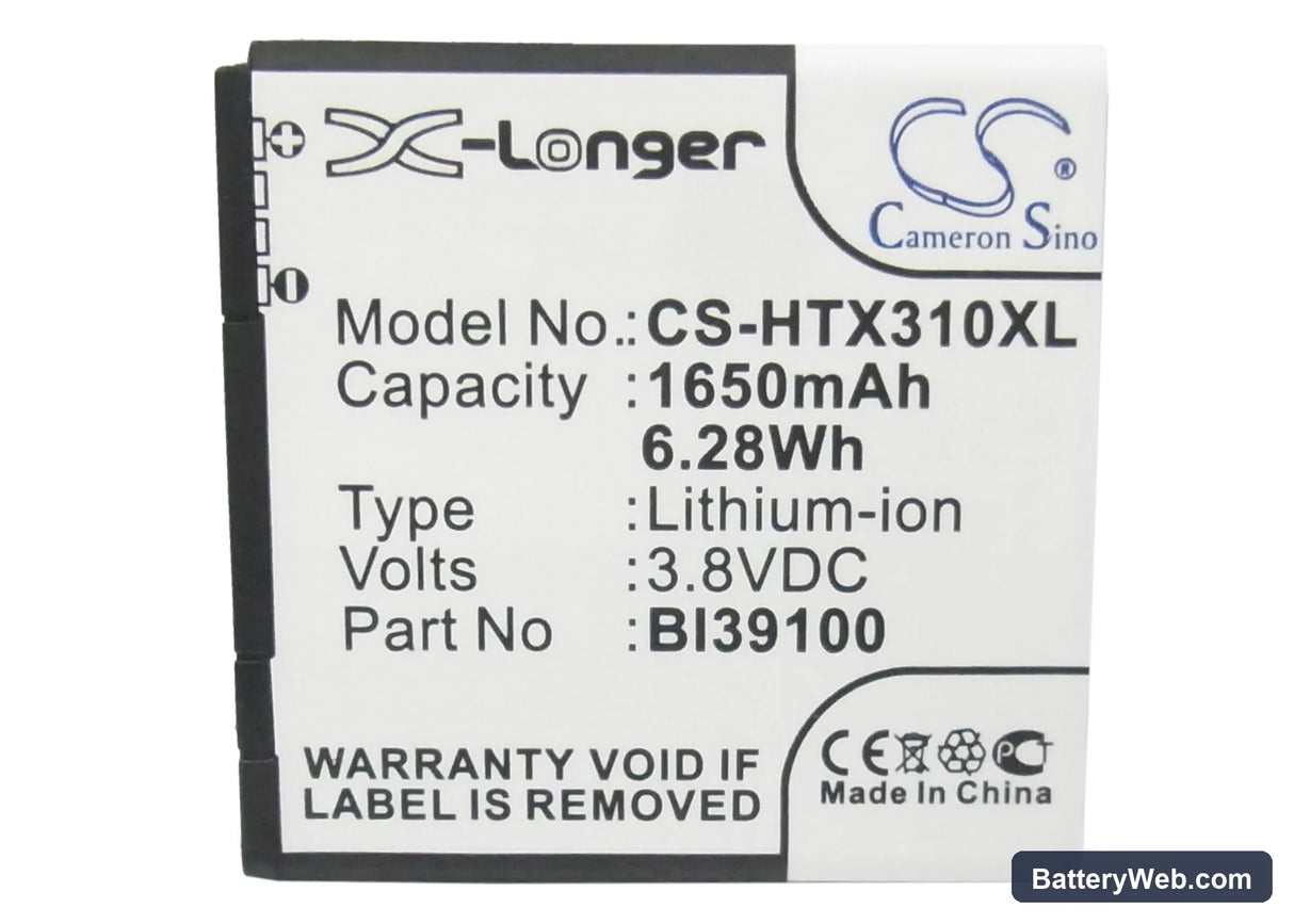HTC Titan Replacement Battery, 3.8V, 1650mAh, Li-ion 5