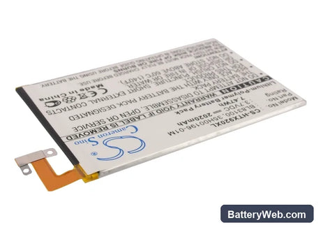 HTC J butterfly Replacement Battery, 3.8V, 2020mAh, Li-Polymer 2