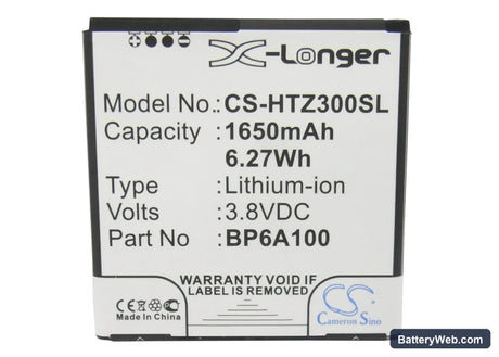 HTC Desire 300 Replacement Battery, 3.8V, 1650mAh, Li-ion 5