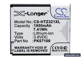 HTC J Z321e Replacement Battery, 3.8V, 1950mAh, Li-ion 1