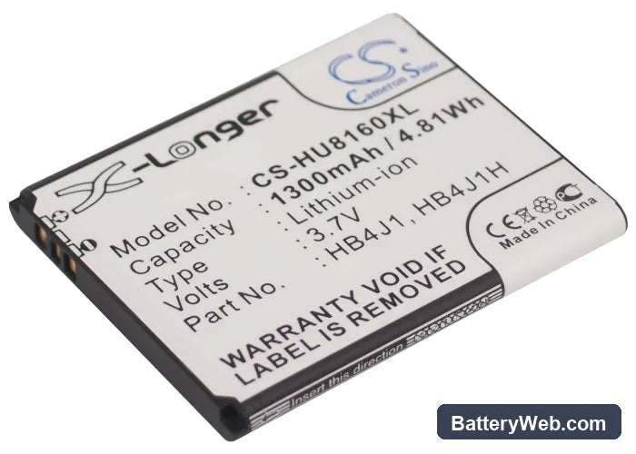 MetroPCS HWM835-R Replacement Battery, 3.7V, 1300mAh, Li-ion 1