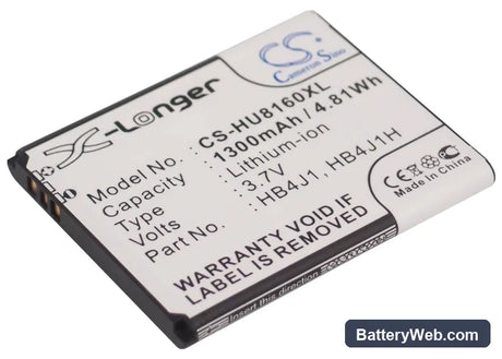 MetroPCS HWM835-R Replacement Battery, 3.7V, 1300mAh, Li-ion 1
