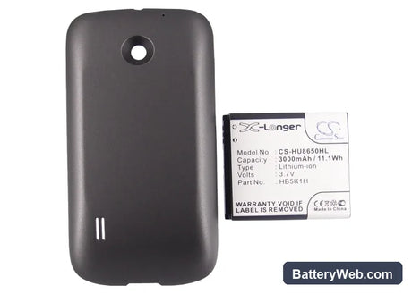 Huawei U8650 Replacement Battery, 3.7V, 3000mAh, Li-ion 5
