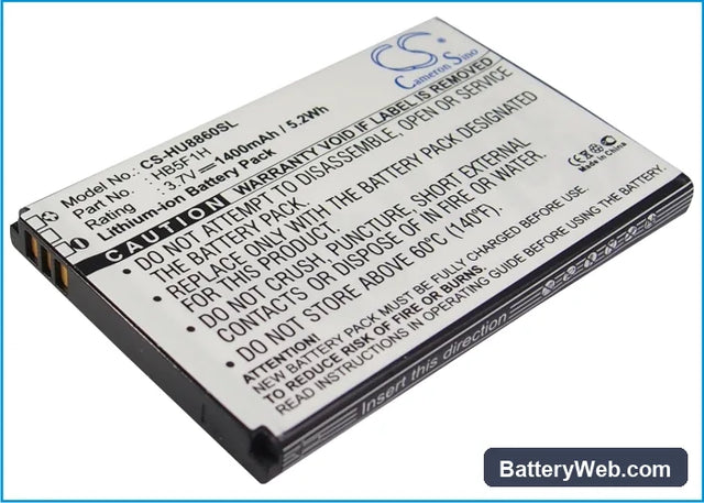 Huawei U8860 Replacement Battery, 3.7V, 1400mAh, Li-ion 1